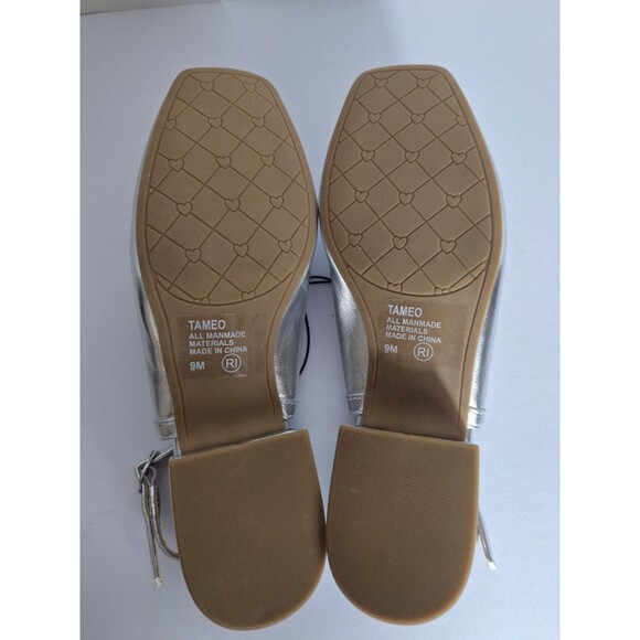 POP Tameo Metallic Heeled Slingback Sandals Ballet Flats Women's Sz 9M NWOB - Picture 7 of 9